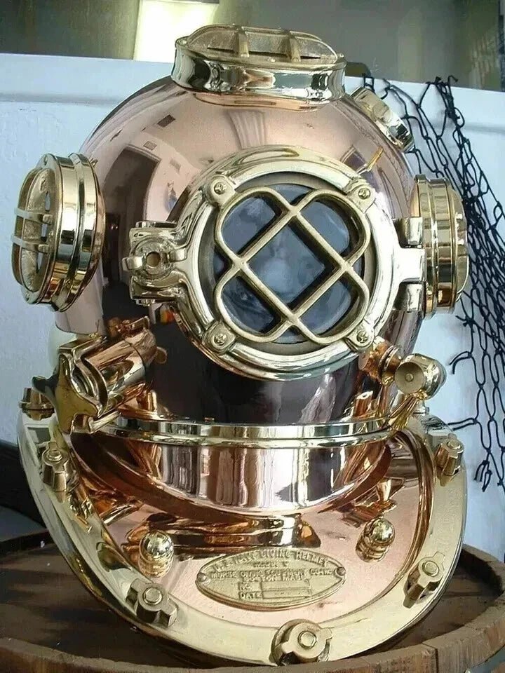 aqua bell diving helmet for sale 18'' Diving Helmet – US Navy Mark V Deep Sea Antique Scuba Diver Helmet