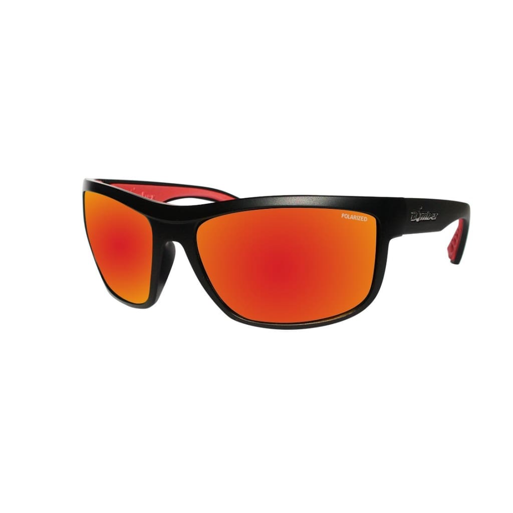 Bomber Hub Bomb Polarized Sunglasses Matte Black/Red Mirror