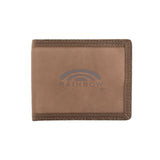 Rainbow Bi-fold Wallet w/Jacquard Webbing around the sides - Dark Brown - APPAREL