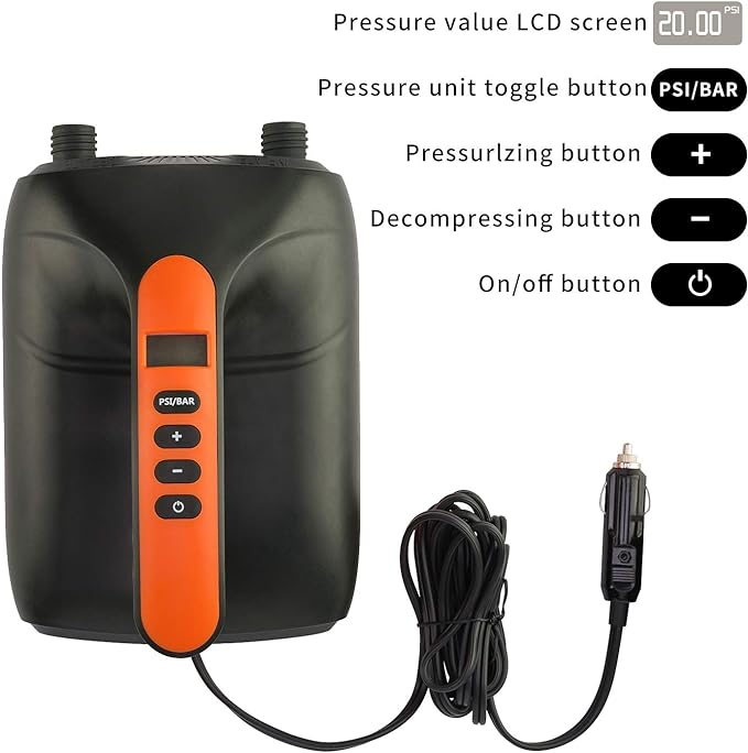 16 PSI High Pressure SUP Electric Air Pump - West Coast Paddle Sports