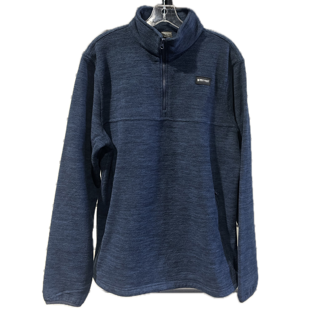 WEST COAST PADDLE SPORTS UNISEX LONG SLEEVE FLEECE PULLOVER HEATHER NAVY
