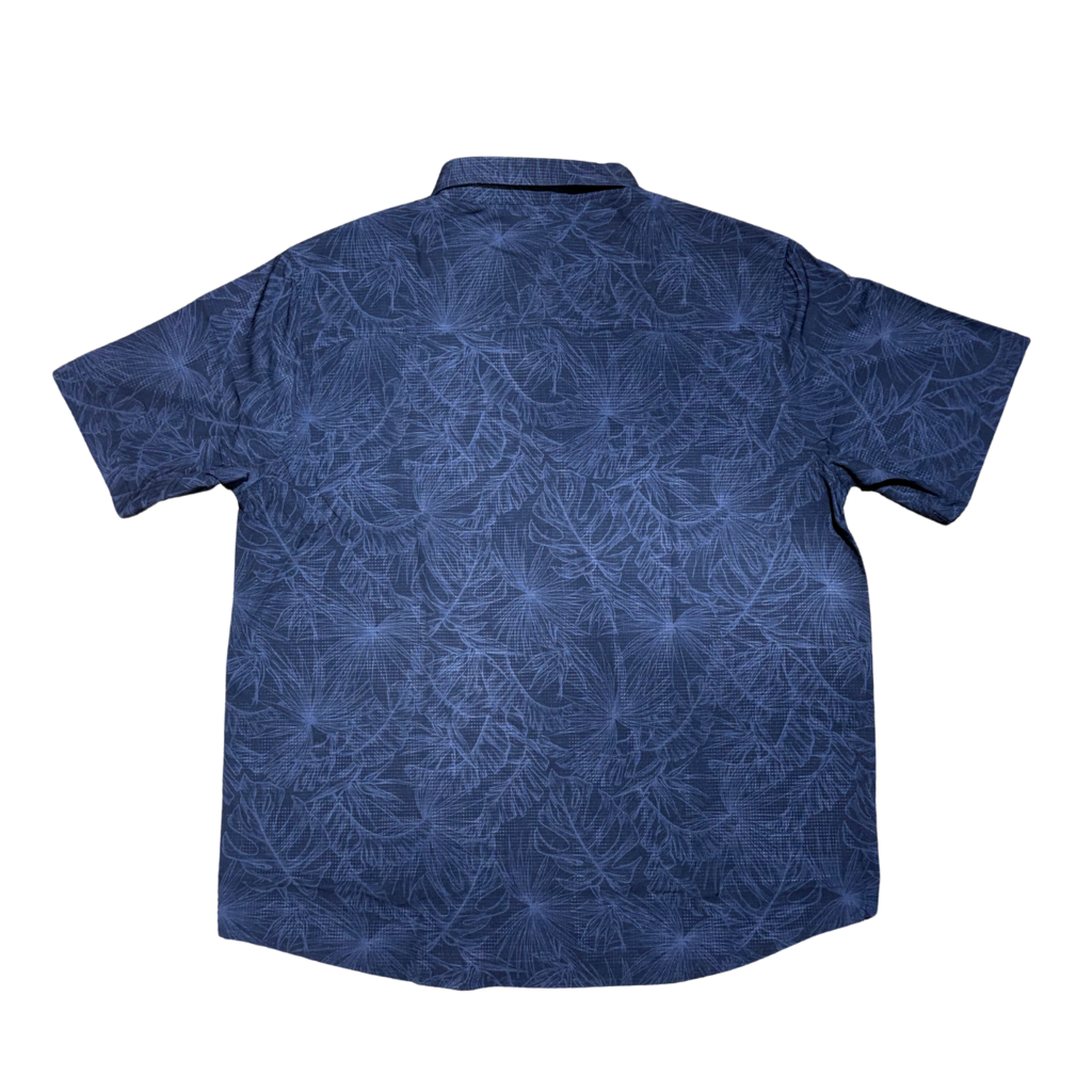 WEST COAST PADDLE SPORTS MEN'S ALOHA SHIRT - DARK BLUE