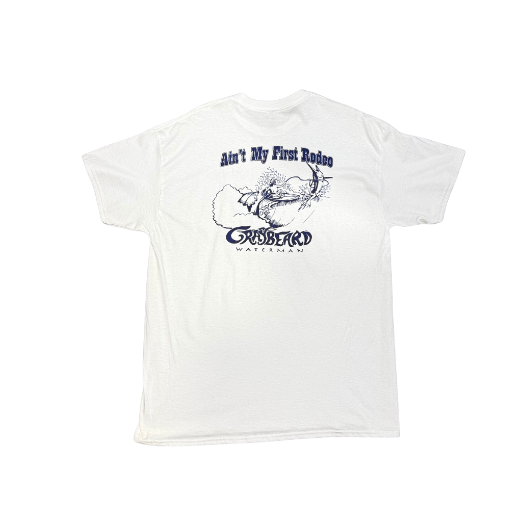 Graybeard Waterman Ain't My First Rodeo Swordfish Wrangler T-shirt - White