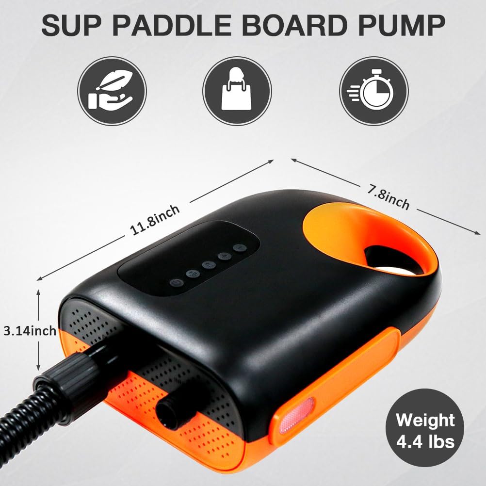 20PSI Paddle Board Pump-Portable Electric SUP Air Pump, Dual Stage Inflation & Deflation