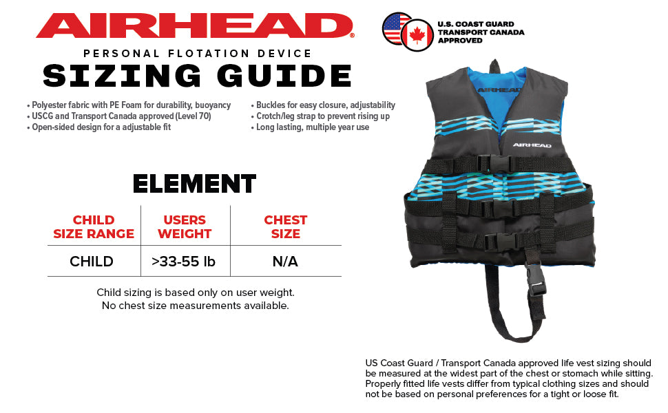 Airhead Element Life Jacket | Open Sided PFD