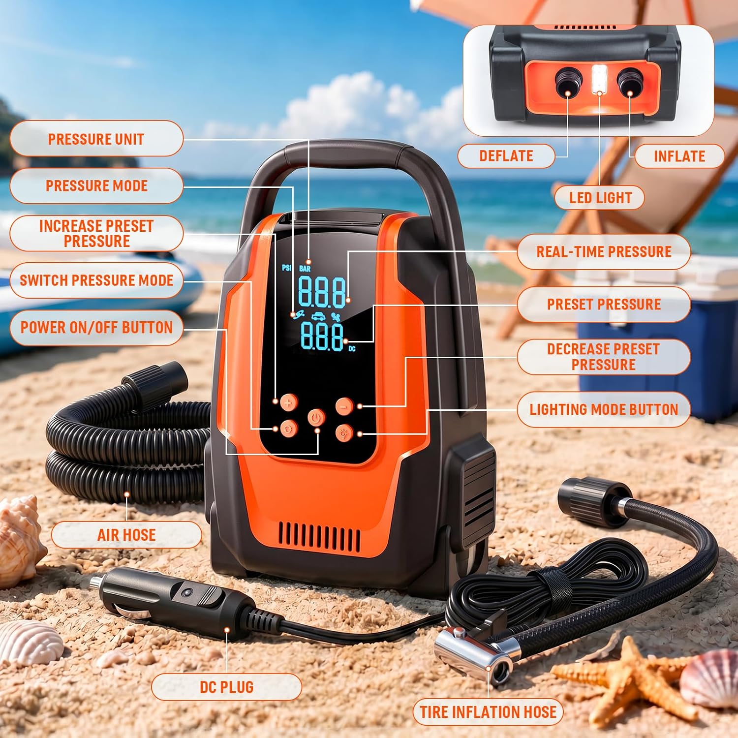 Paddle Board Electric Pump High Pressure SUP Pump