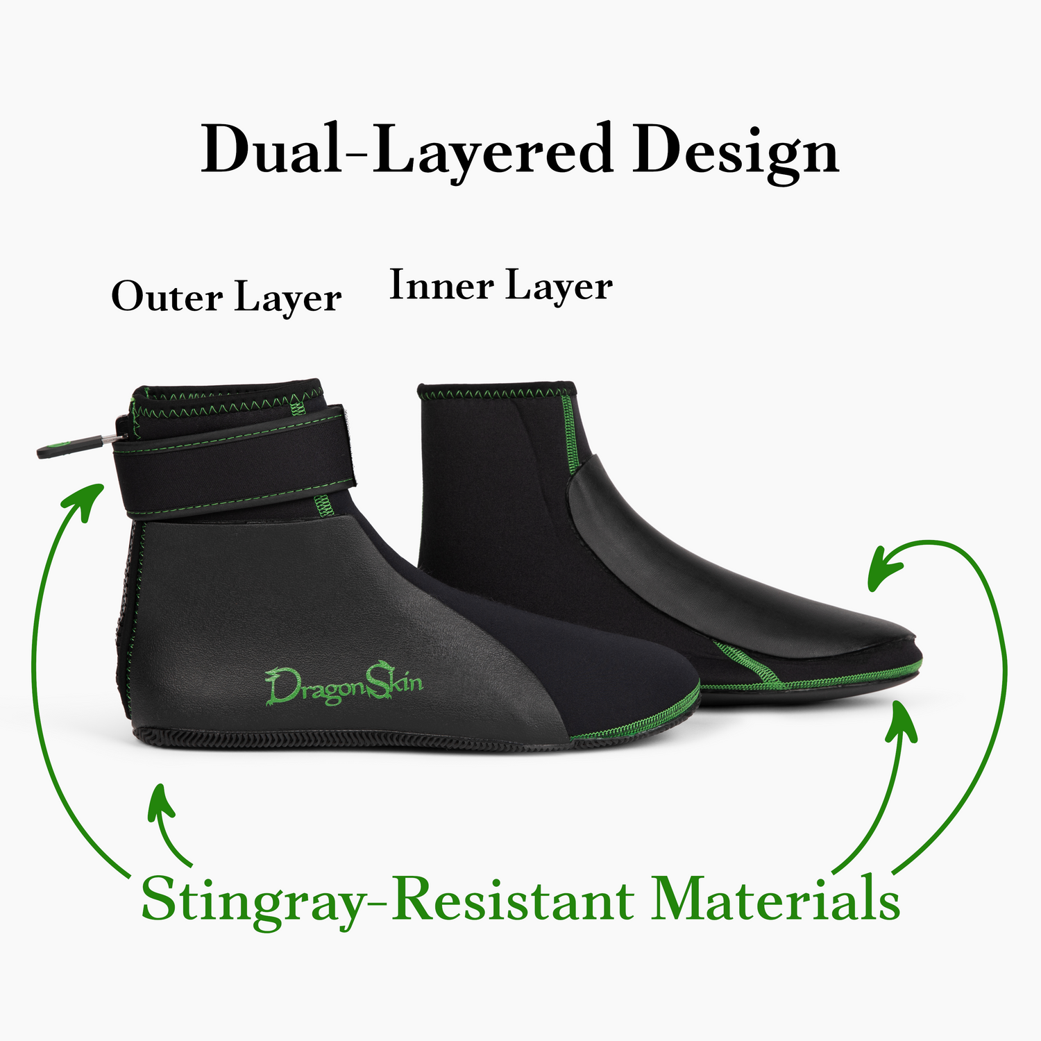 DragonSkin Achilles Heels V2.0 Booties - Stingray Resistant