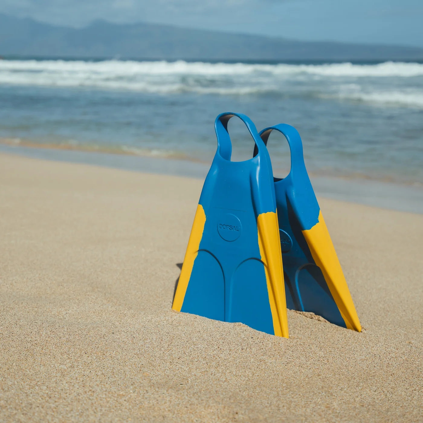 Dorsal Body Boarding Floating Swim Fins - Blue/ Yellow