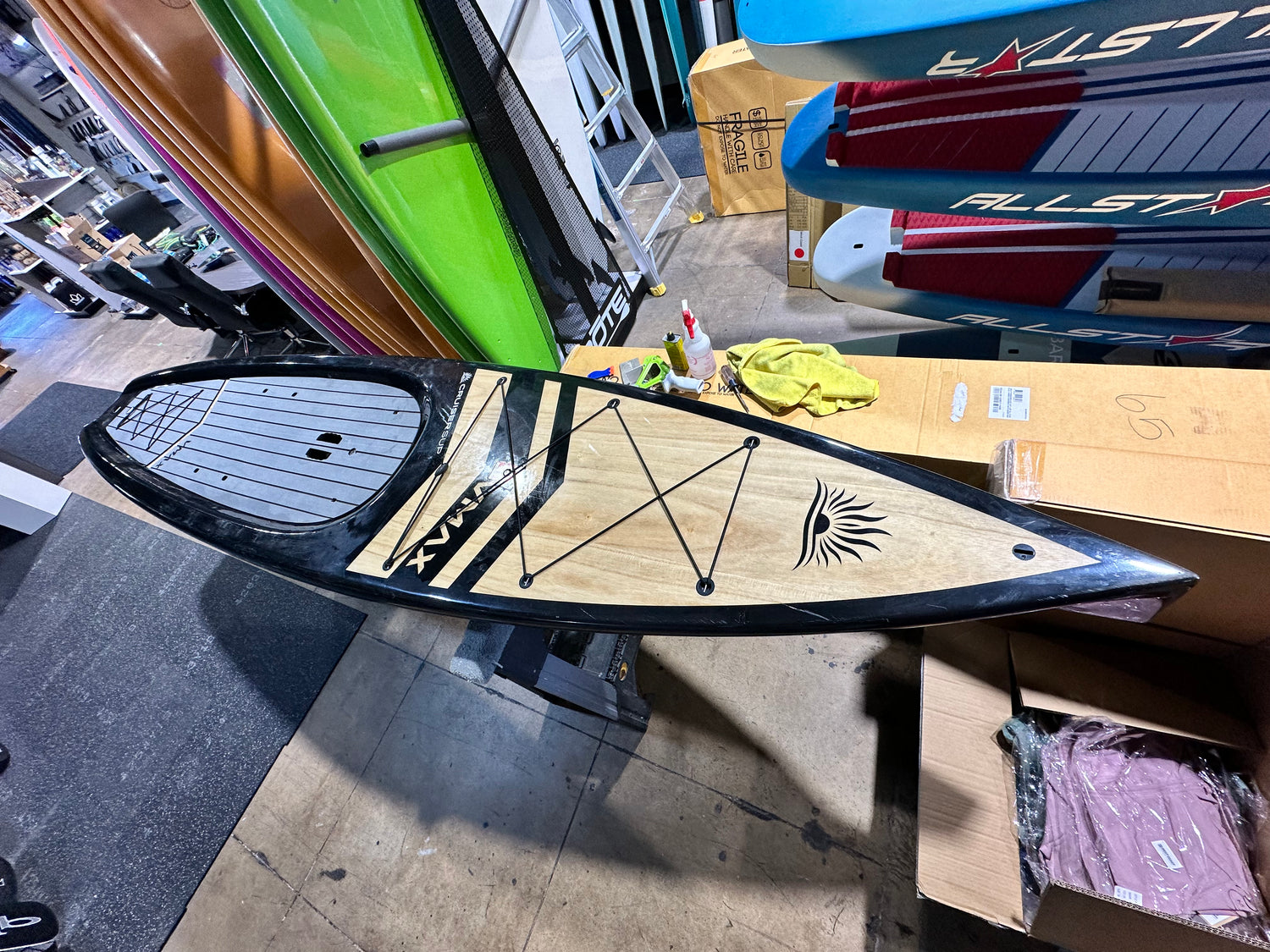 USED - V-MAX LE 12'6" Touring Wood/Carbon Paddle Board By Cruiser SUP