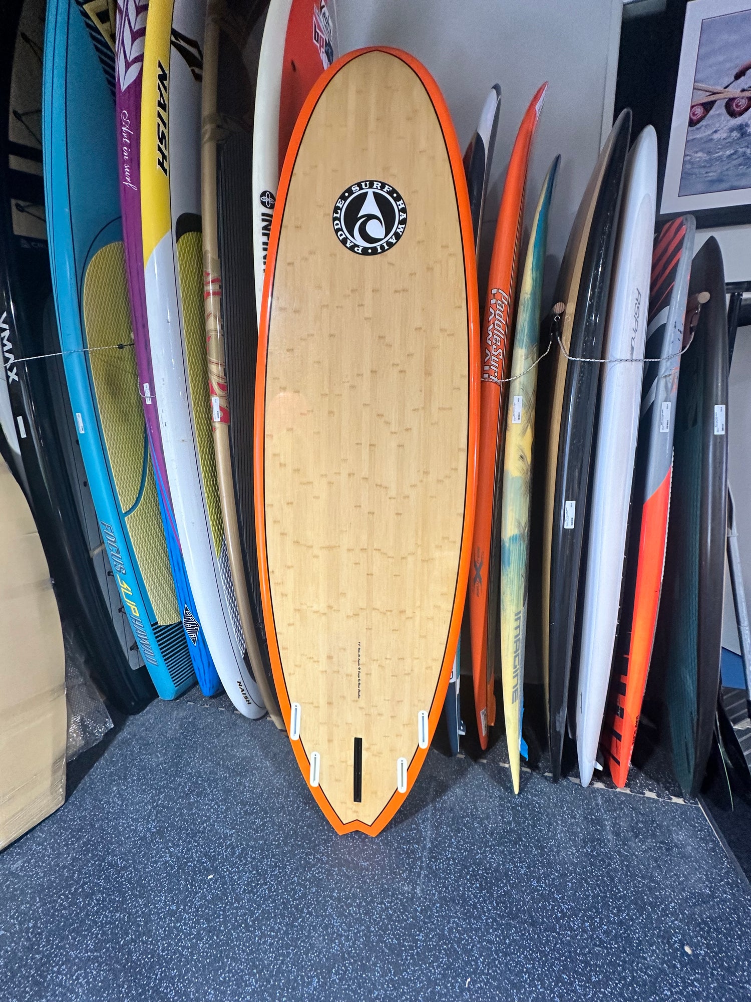 USED - Paddle Surf Hawaii Wide All Arounder 9'0x29" 119L Orange Bamboo