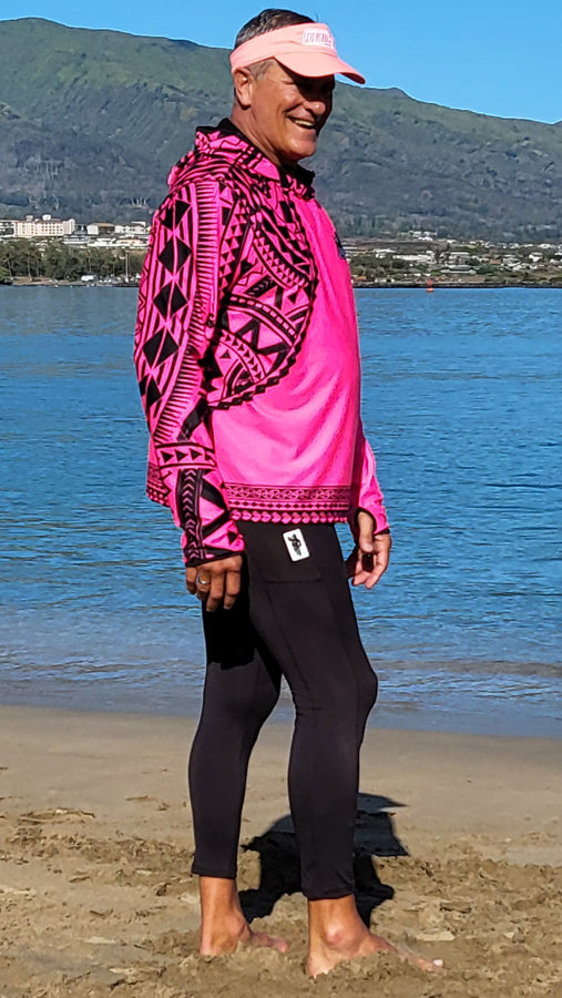 Silverback Hawaii Hawaiian Hydro Hoodie Paddle Shirt - Men's Tribal Tatoo - West Coast Paddle Sports