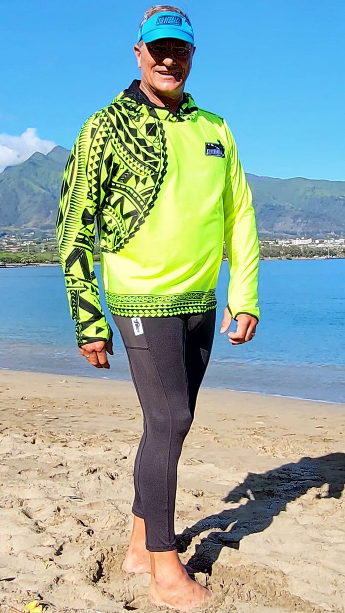 Silverback Hawaii Hawaiian Hydro Hoodie Paddle Shirt - Men's Tribal Tatoo - West Coast Paddle Sports