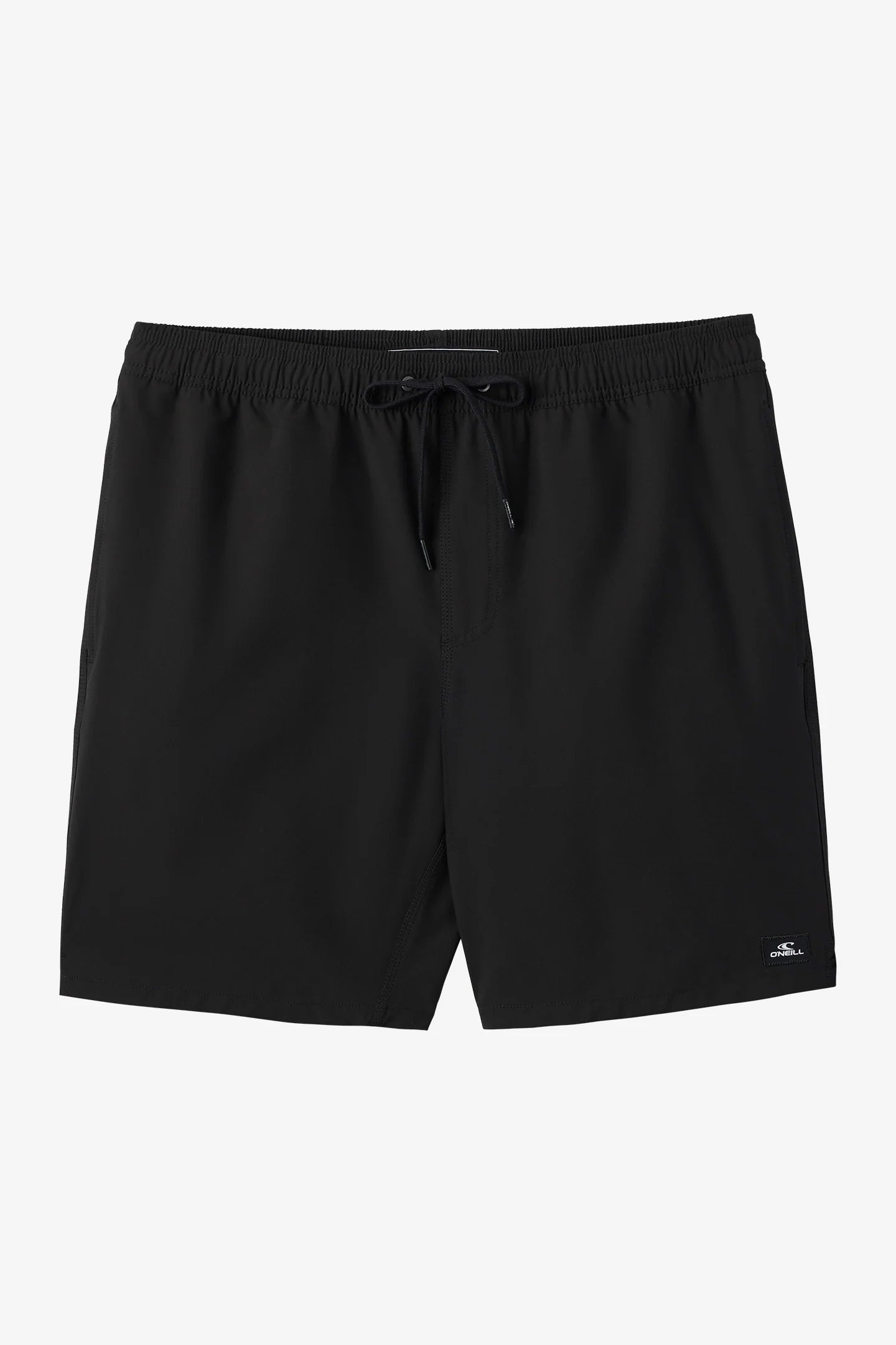 LENNOX HERMOSA SOLID ELASTIC WAIST 17" SWIM TRUNK - Black