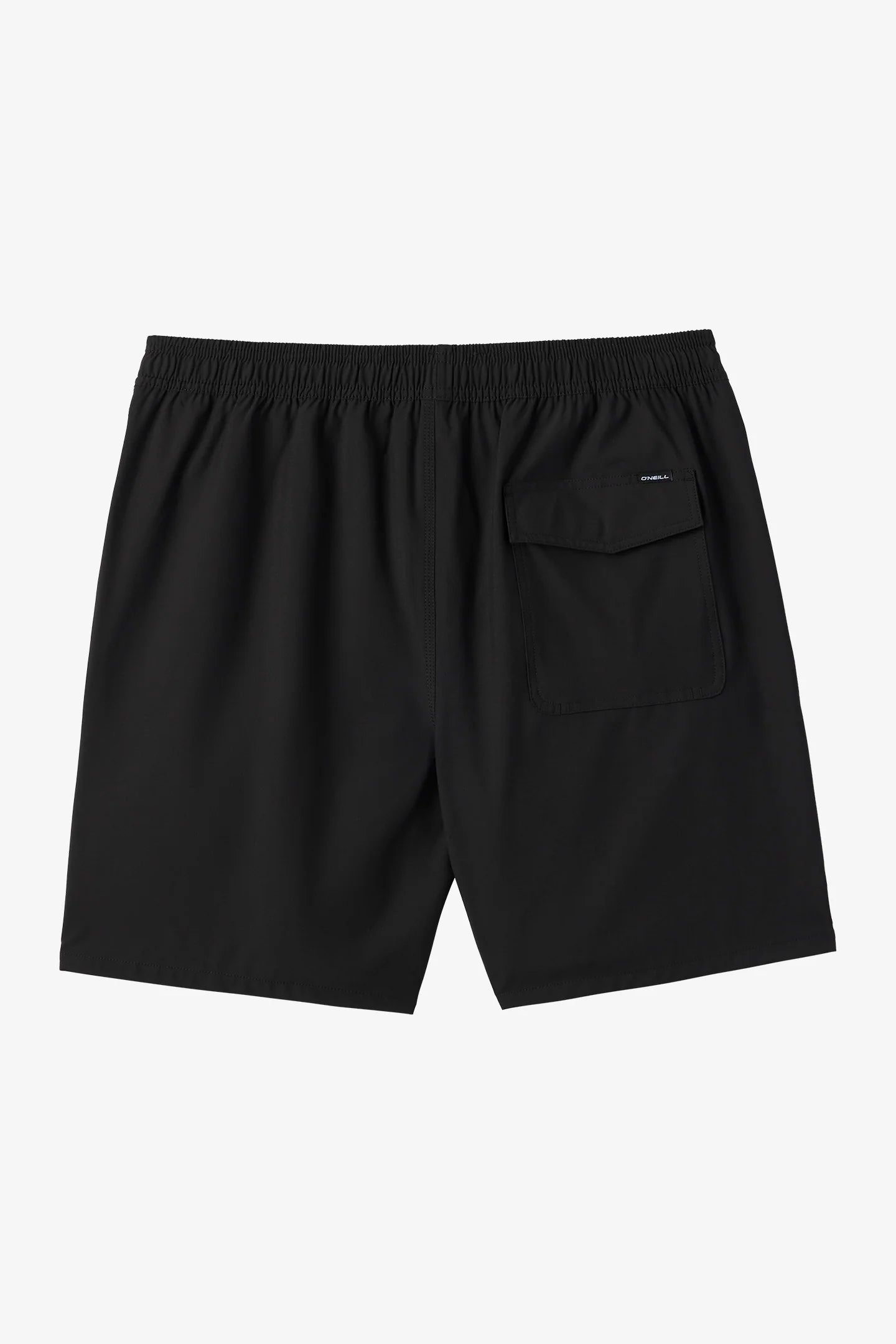LENNOX HERMOSA SOLID ELASTIC WAIST 17" SWIM TRUNK - Black