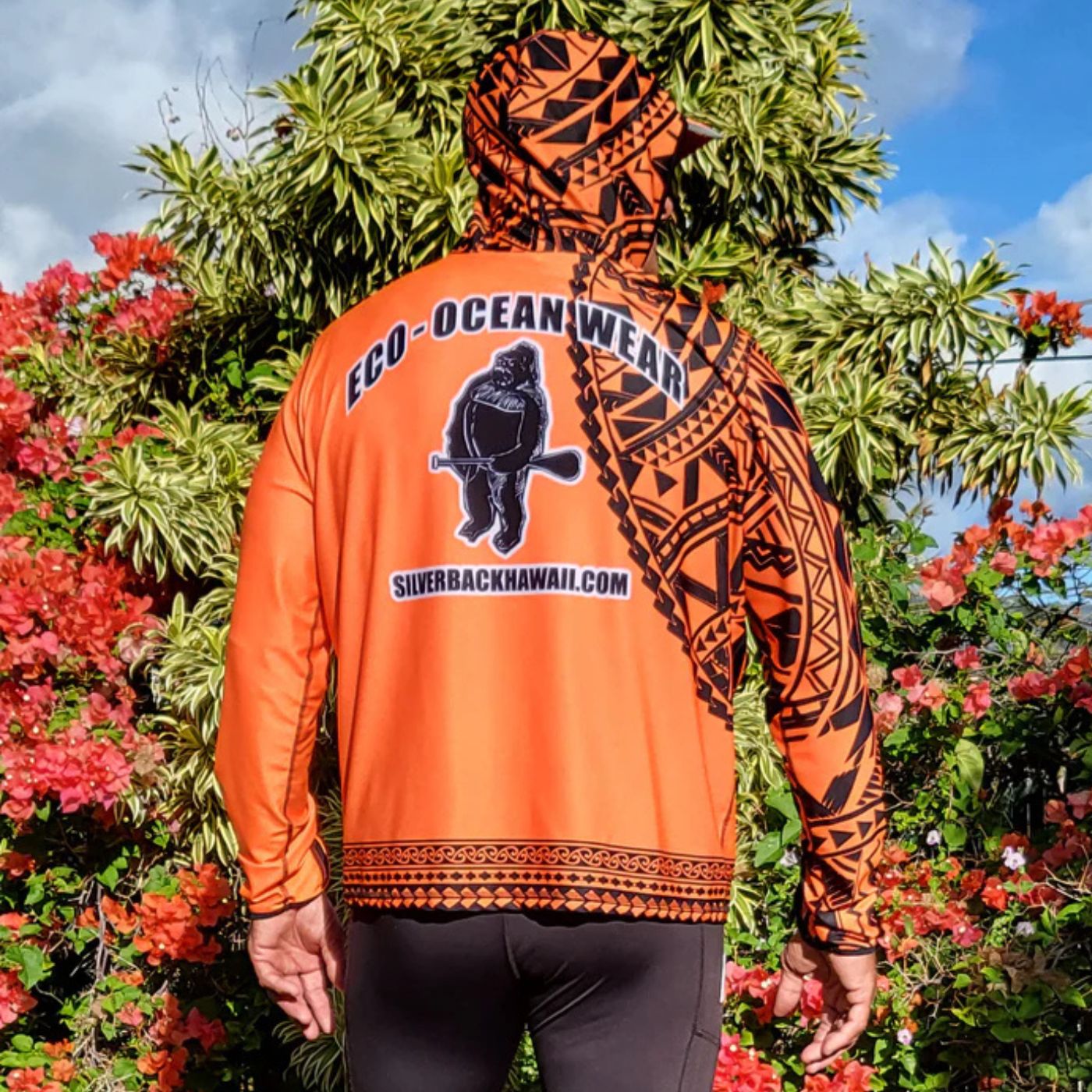 Silverback Hawaii Hawaiian Hydro Hoodie Paddle Shirt - Men's Tribal Tatoo