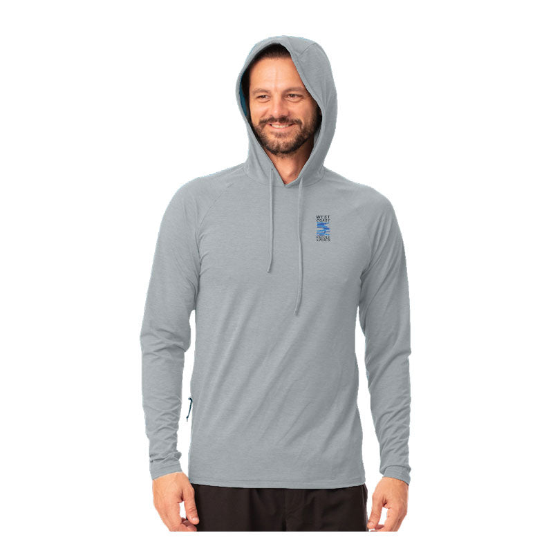 WEST COAST PADDLE SPORTS UNISEX LIGHT PADDLE LONG SLEEVE HOODIE - HEATHER STONE