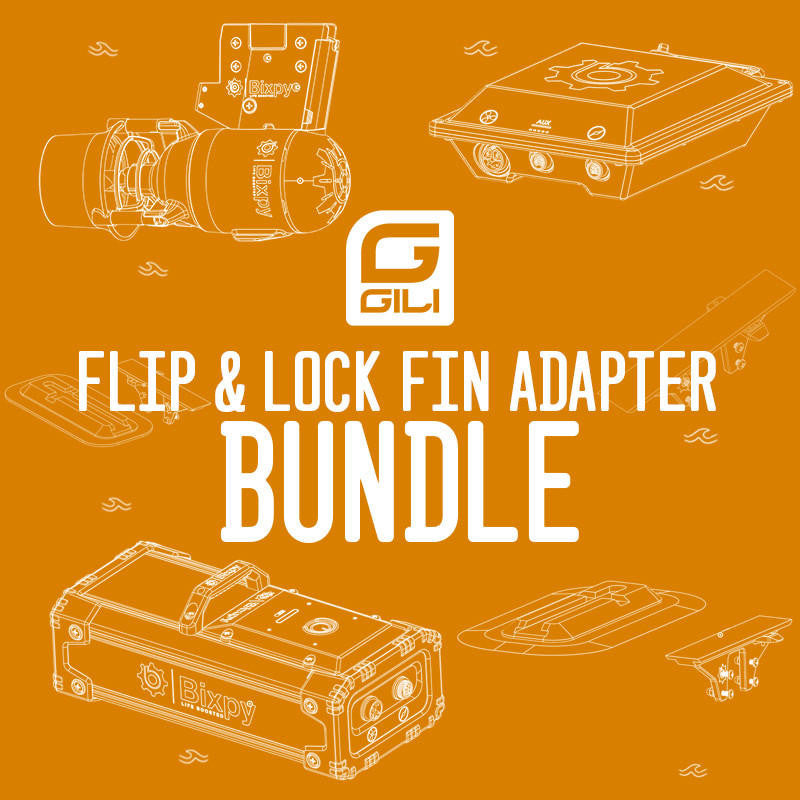 GILI/Bixpy K-1 Outboard Kit - Flip & Lock Fin Adapter Bundle