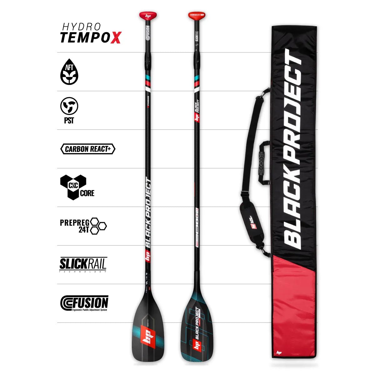 BLACK PROJECT HYDRO TEMPO - X ADJ. c/w Bag - West Coast Paddle Sports