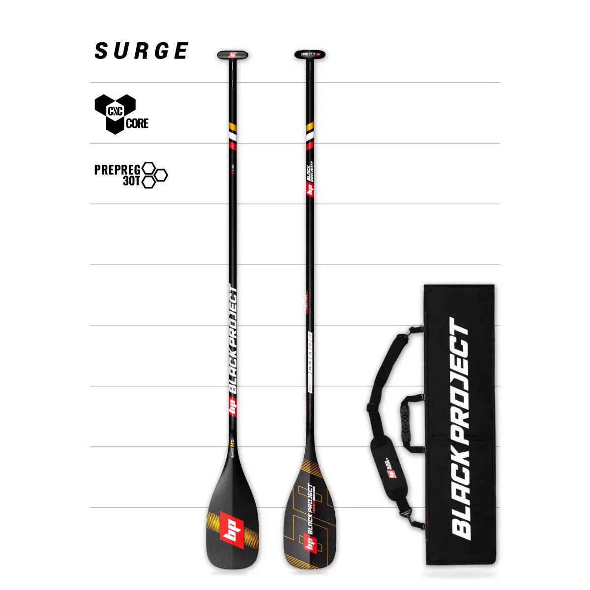 BLACK PROJECT SURGE 3 - Piece Paddle - West Coast Paddle Sports