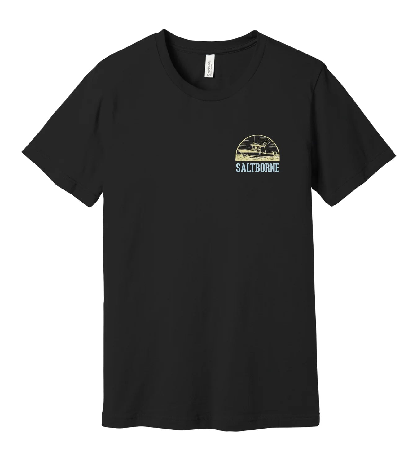 Saltborne Boat At Sea Tee - Black