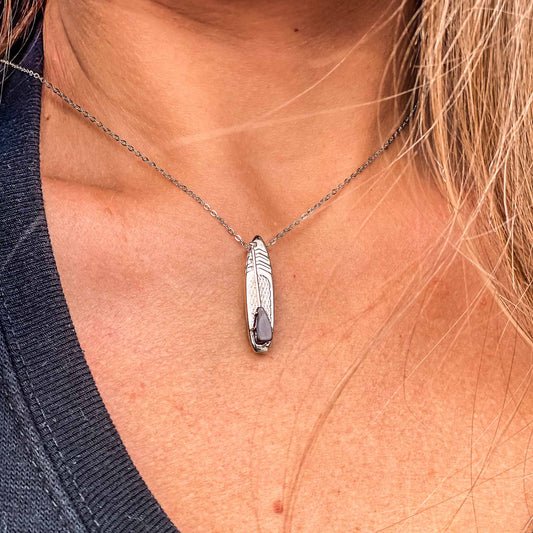 Born To Rock Jewelry Birthstone Paddle Board Necklace - West Coast Paddle Sports