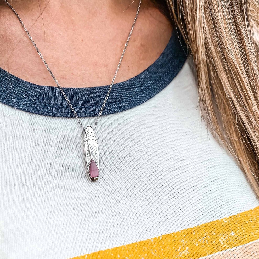 Born To Rock Jewelry Birthstone Paddle Board Necklace - West Coast Paddle Sports