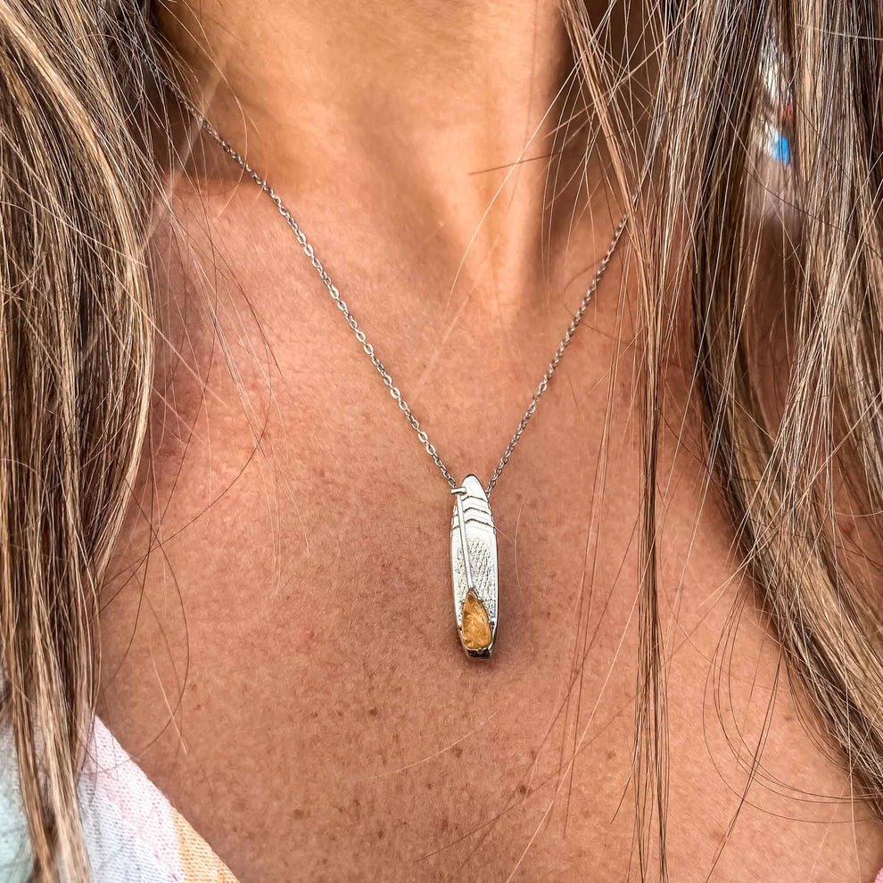 Born To Rock Jewelry Birthstone Paddle Board Necklace - West Coast Paddle Sports