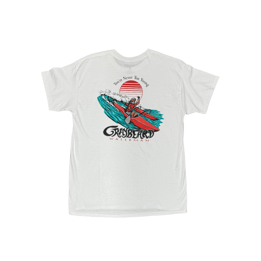 Graybeard Waterman MASTERS DIVISION You're never too young - White - West Coast Paddle Sports