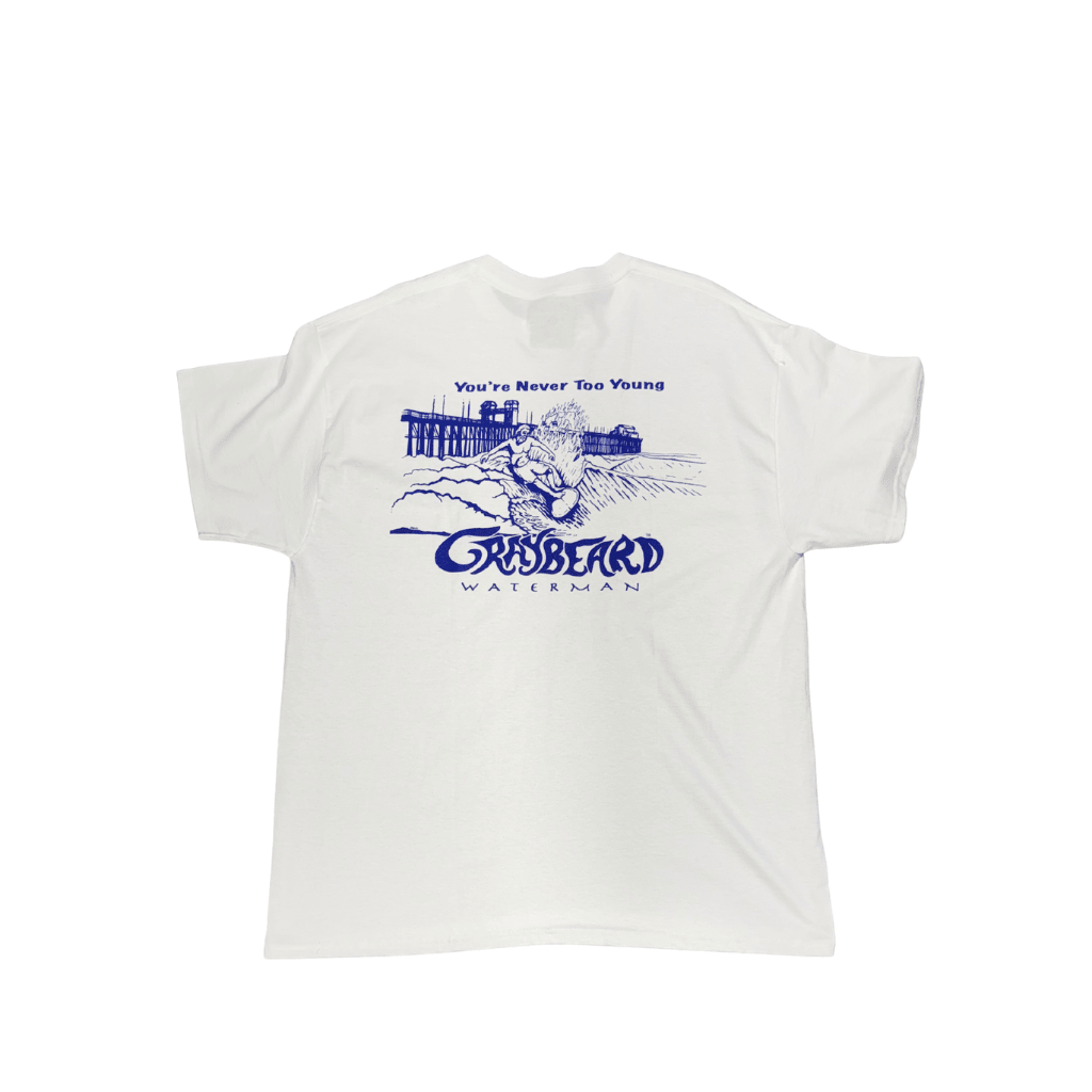 Graybeard Waterman PIER SURFER T-Shirt - White - West Coast Paddle Sports
