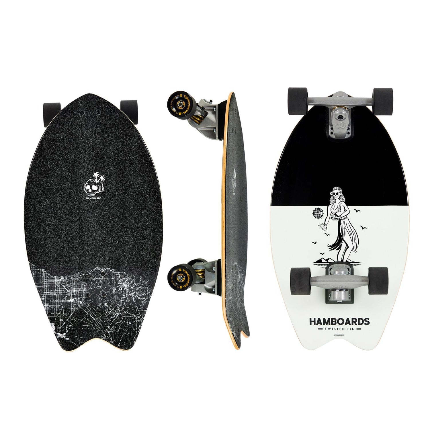 Hamboards Twisted Fin 26 — Pumpable Surfskate Shortboard - West Coast Paddle Sports