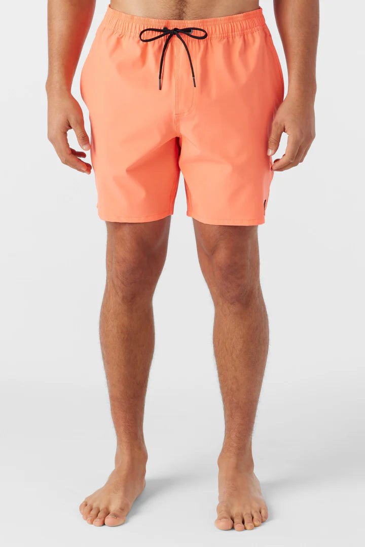 LENNOX HERMOSA SOLID ELASTIC WAIST 17" SWIM TRUNK - CORAL - West Coast Paddle Sports