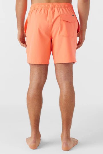 LENNOX HERMOSA SOLID ELASTIC WAIST 17" SWIM TRUNK - CORAL - West Coast Paddle Sports