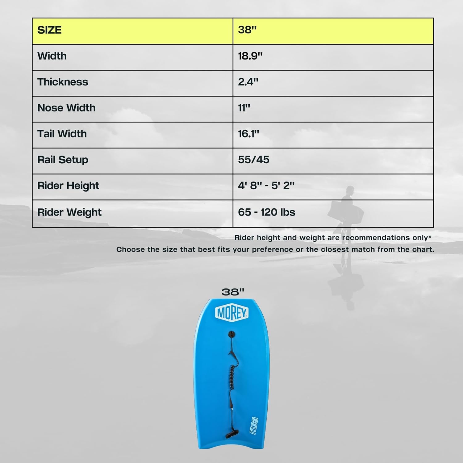 MOREY Boogie Body Board 38" - West Coast Paddle Sports