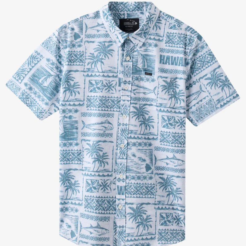 O'NEILL TRVLR UPF TRAVERSE HAWAII WOVEN BUTTON DOWN SHIRT - WHITE - West Coast Paddle Sports