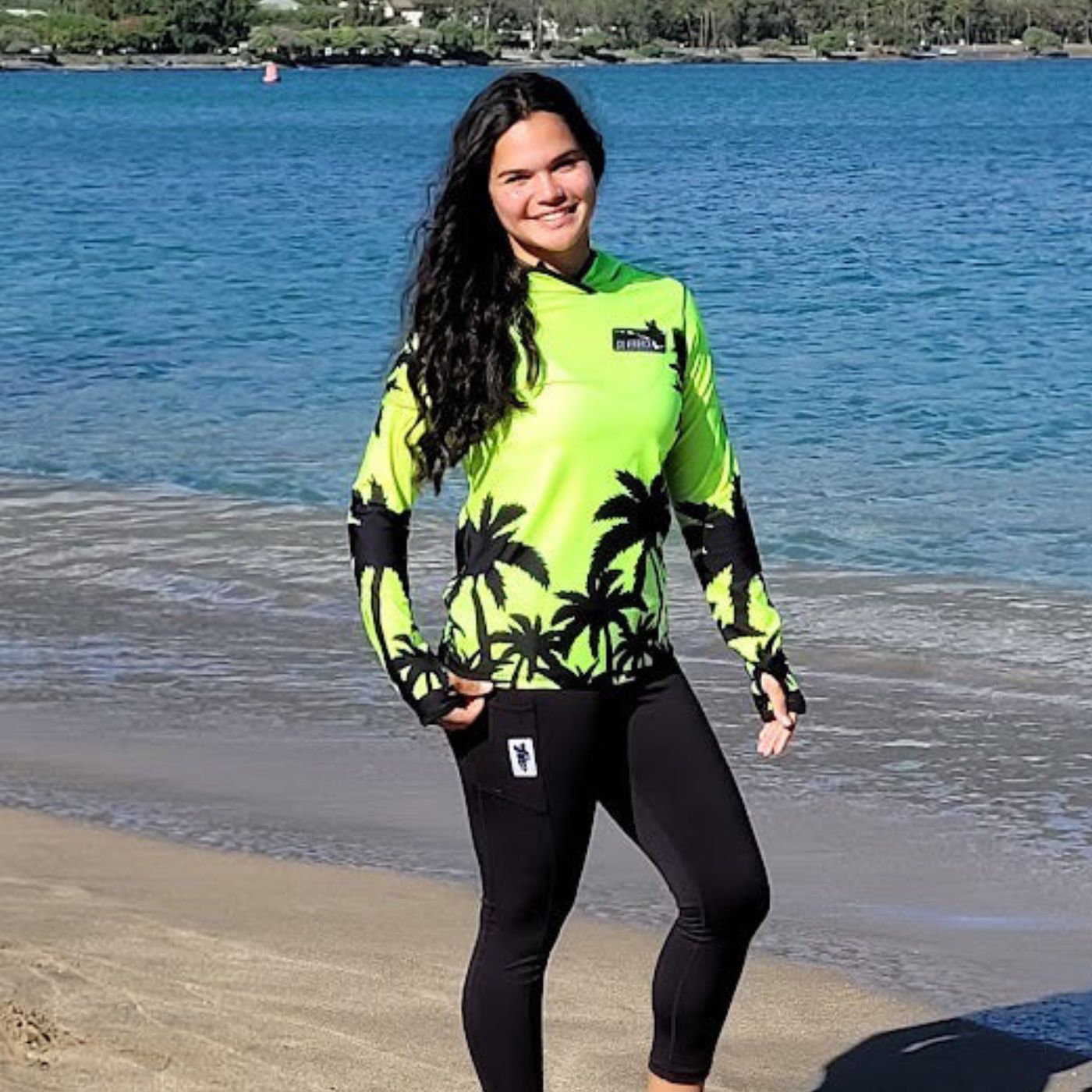 SILVERBACK HAWAII WOMEN’S HAWAIIAN HYDRO HOODIE – PALM TREE PRINT - West Coast Paddle Sports
