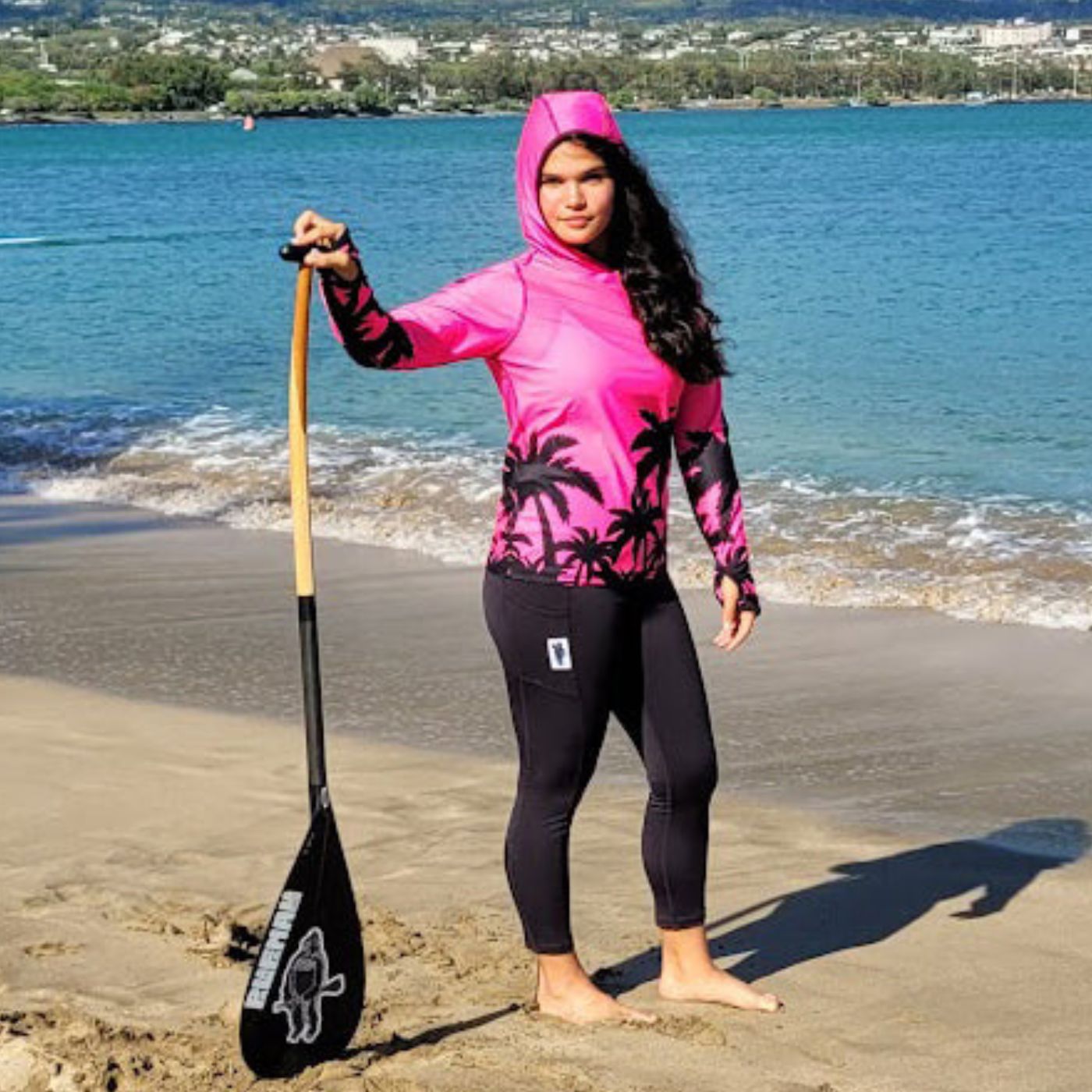 SILVERBACK HAWAII WOMEN’S HAWAIIAN HYDRO HOODIE – PALM TREE PRINT - West Coast Paddle Sports