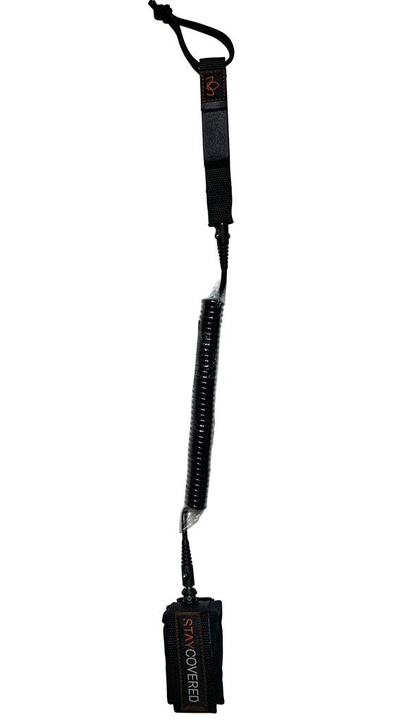 STAY COVERED 8’ SUP Coiled Flat Water / Down Wind OC1/SS Leash - West Coast Paddle Sports