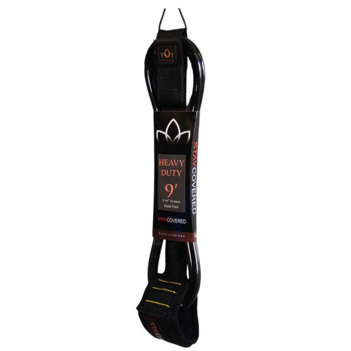 STAY COVERED HEAVY DUTY HAND TIED 9' LEASH - West Coast Paddle Sports