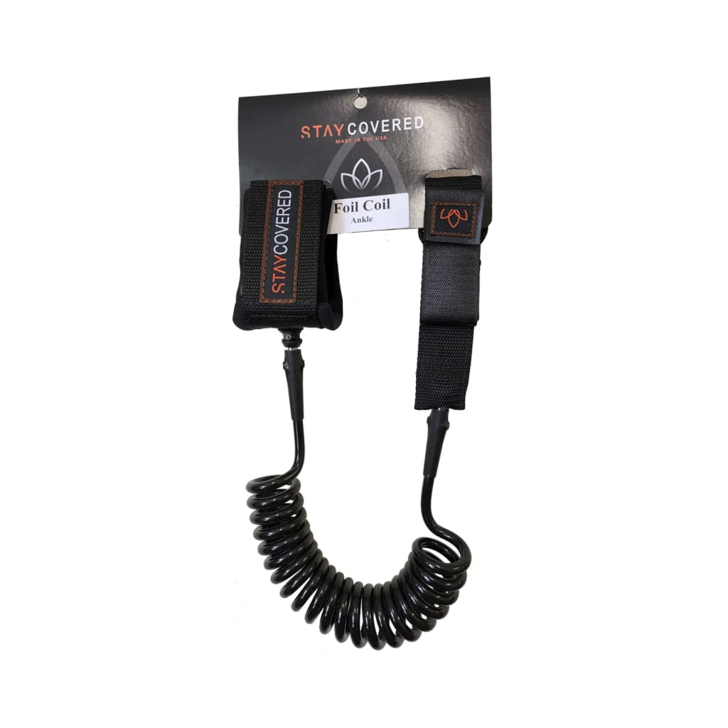 STAY COVERED SUP FOIL COIL LEASH - ANKLE - West Coast Paddle Sports