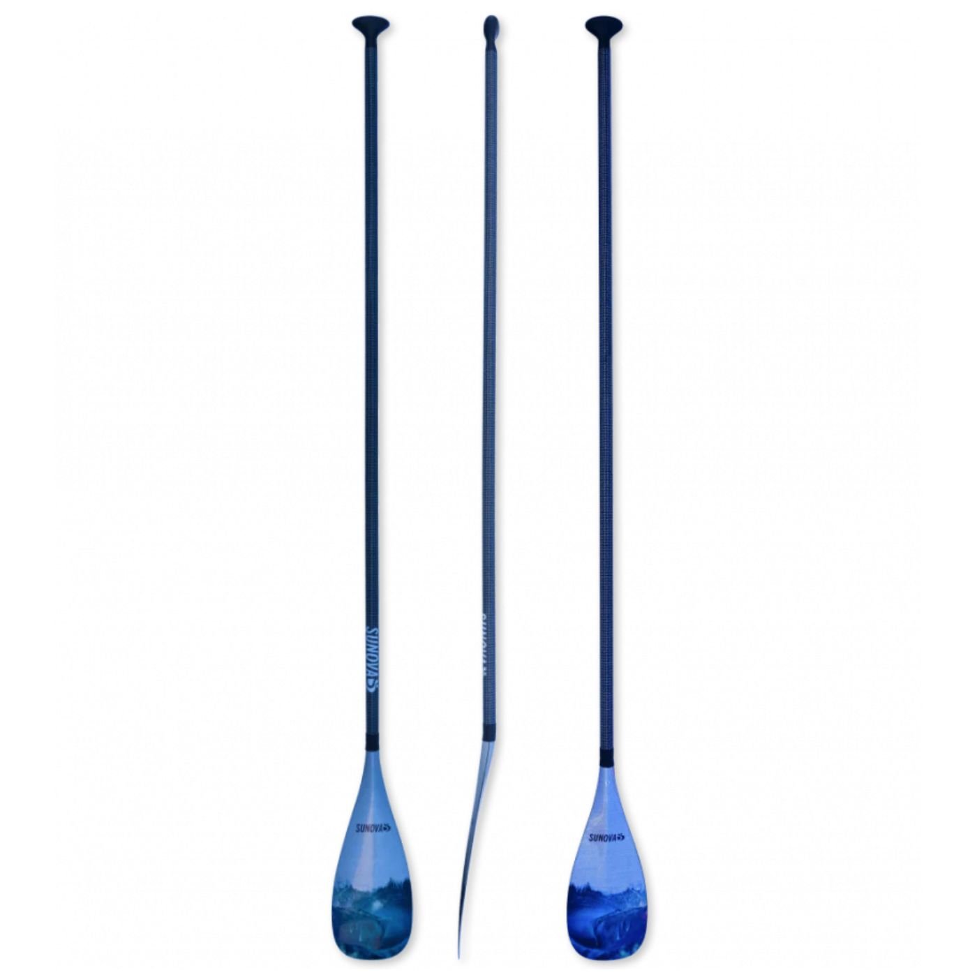 Sunova Carbon Paddle - Adjustable - Silver Wave - West Coast Paddle Sports