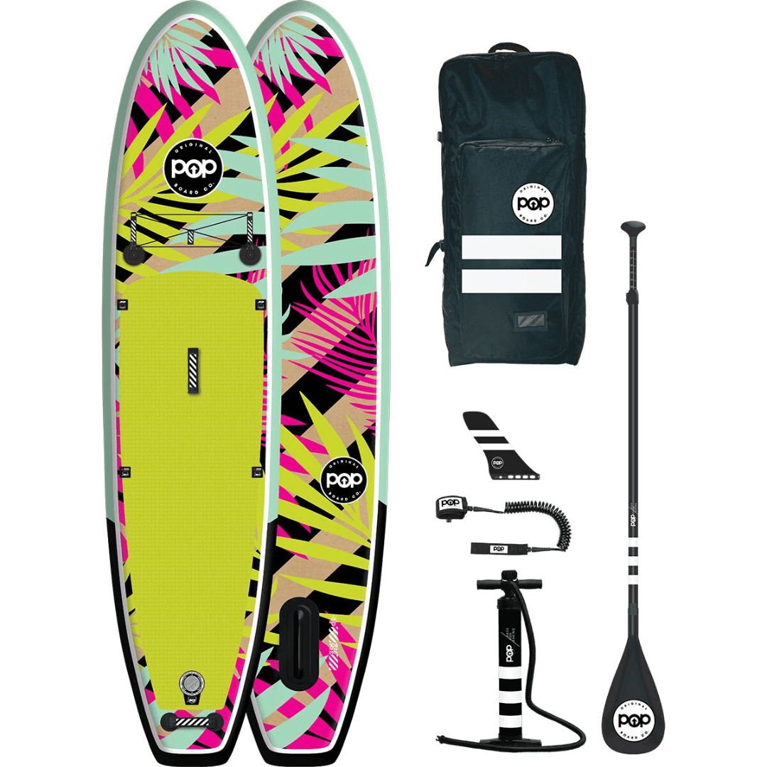 The POP Up – Royal Hawaiian – Mint/Black Inflatable SUP - West Coast Paddle Sports