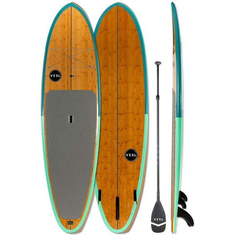 VESL Bamboo Eco Series Ultra-Lite Paddle Board Package Emerald Bay 10’6- GLOSSY - BOARDS