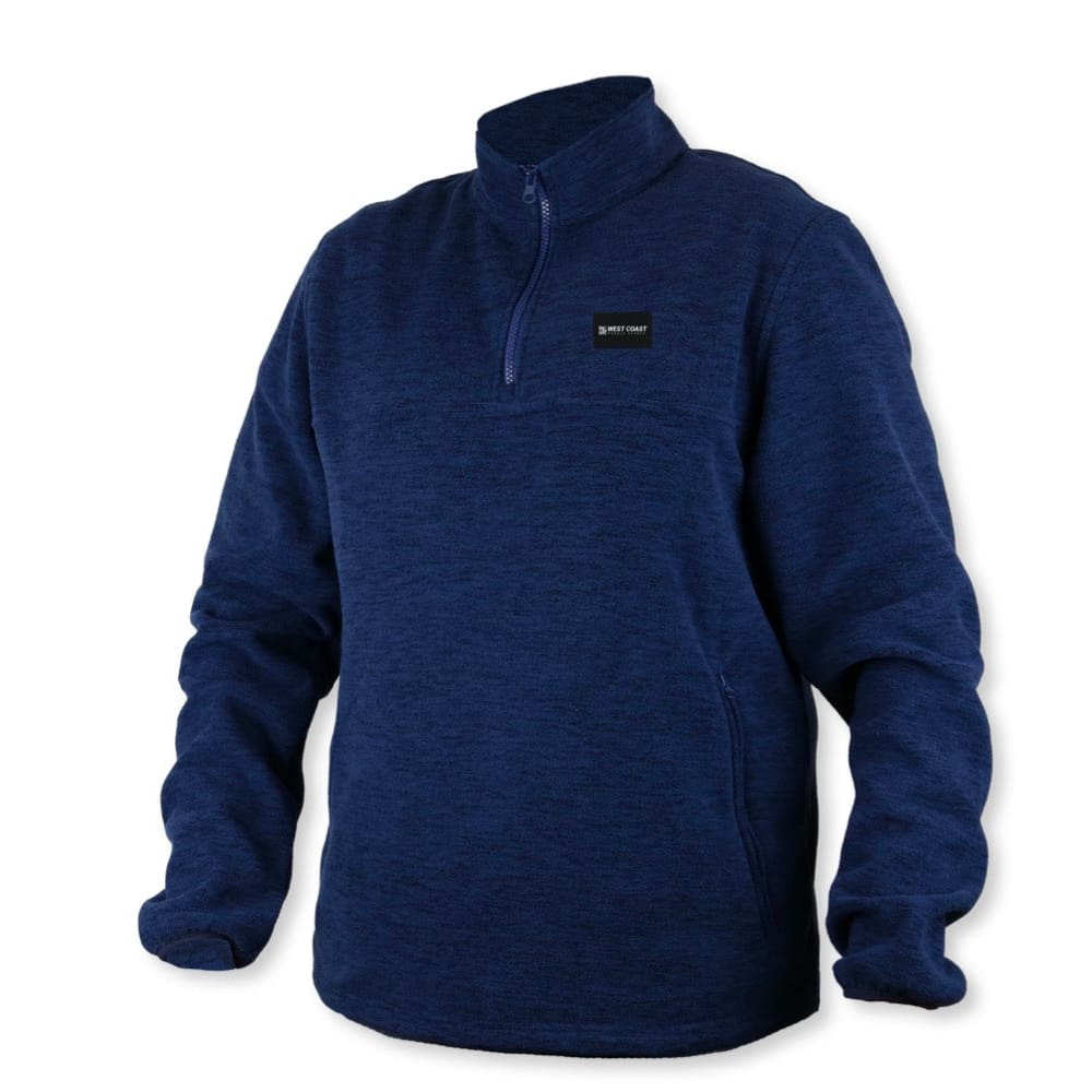 WCPS MEN'S FLEECE 1/4 ZIP - HEATHER BLUE - West Coast Paddle Sports