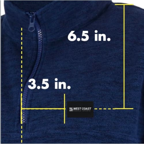 WCPS MEN'S FLEECE 1/4 ZIP - HEATHER BLUE - West Coast Paddle Sports