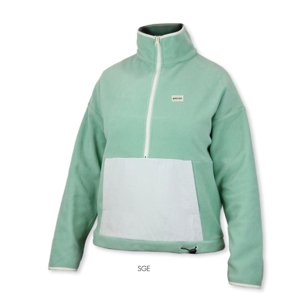 WCPS WOMEN'S FLEECE 1/4 ZIP - MINT - West Coast Paddle Sports