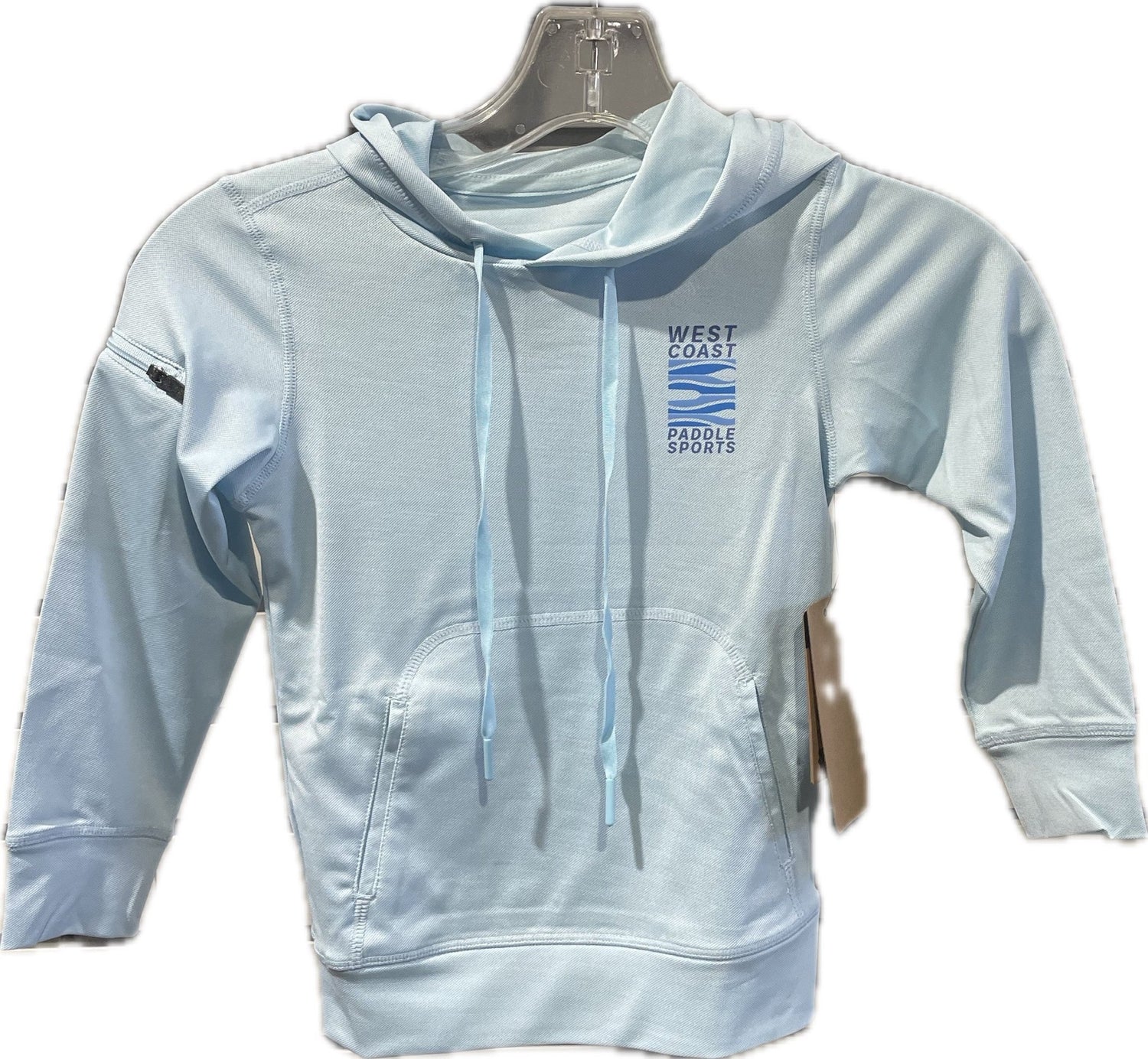 WEST COAST PADDLE SPORTS TODDLER'S LIGHT PADDLE LONG SLEEVE HOODIE - HEATHER LIGHT BLUE - West Coast Paddle Sports