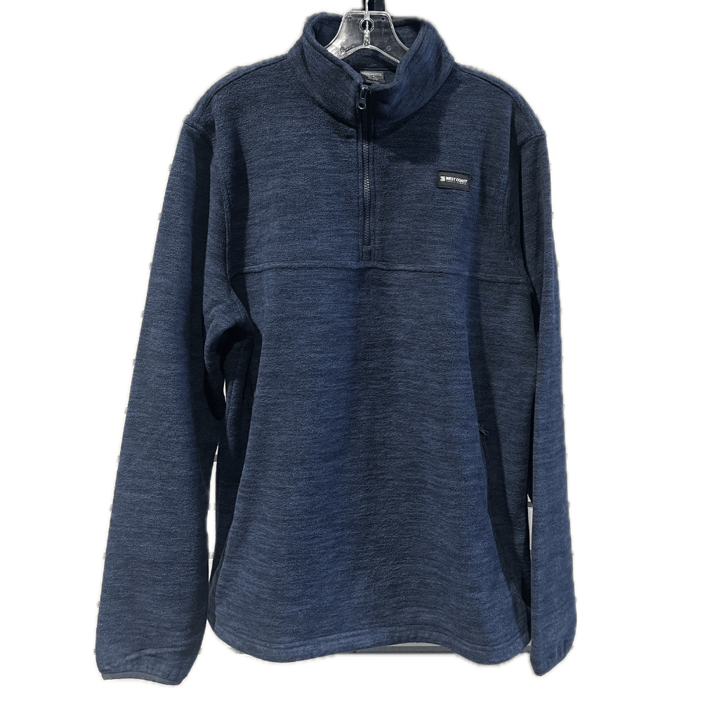 WEST COAST PADDLE SPORTS UNISEX LONG SLEEVE FLEECE PULLOVER HEATHER NAVY - West Coast Paddle Sports
