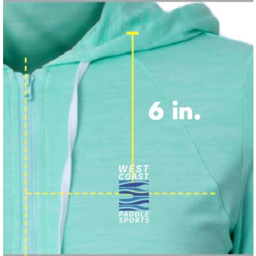 WEST COAST PADDLE SPORTS WOMEN’S LIGHT PADDLE LONG SLEEVE HOODIE FULL ZIP - HEATHER MINT - APPAREL