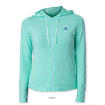 WEST COAST PADDLE SPORTS WOMEN’S LIGHT PADDLE LONG SLEEVE HOODIE FULL ZIP - HEATHER MINT - Small - APPAREL