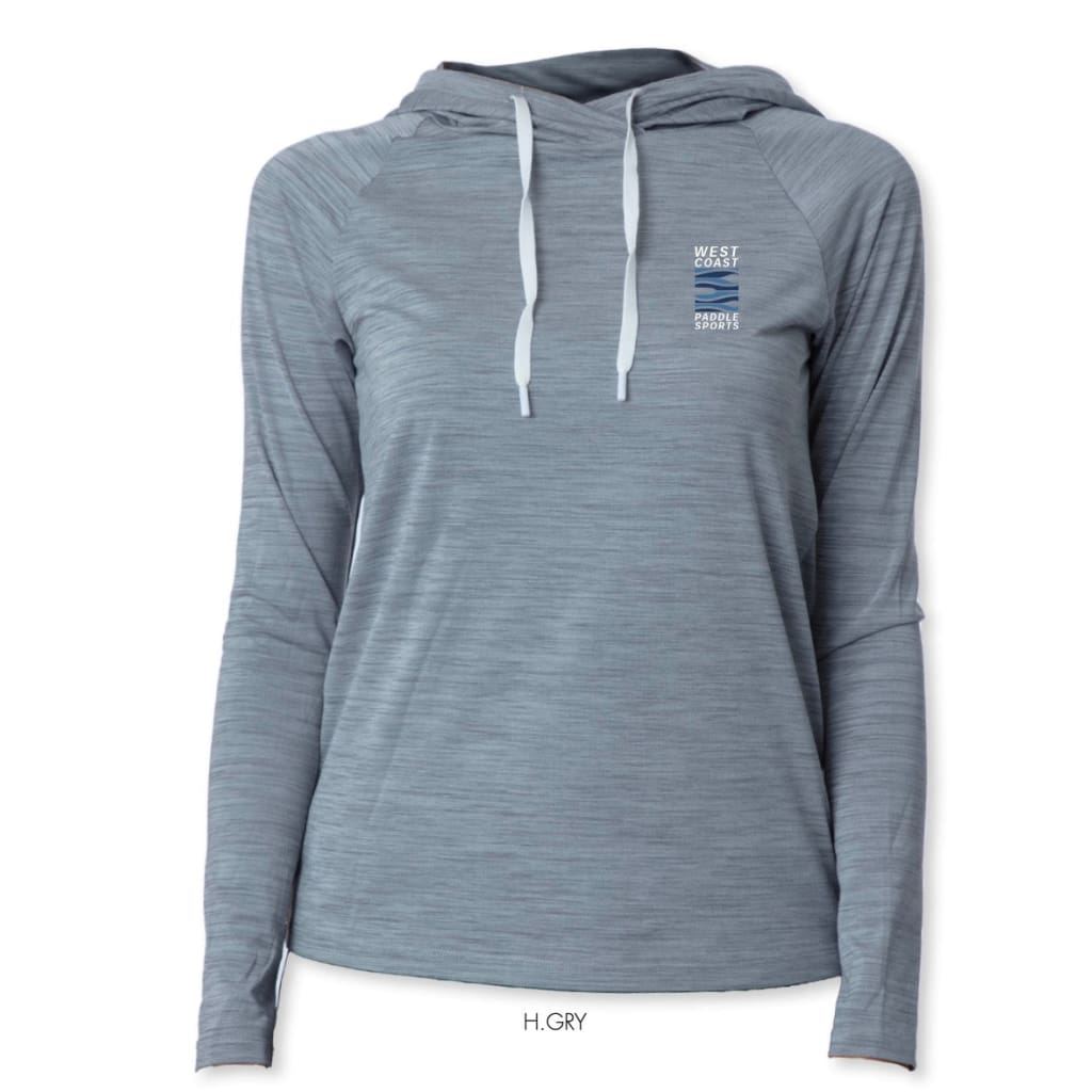 WEST COAST PADDLE SPORTS WOMEN’S LIGHT PADDLE LONG SLEEVE HOODIE - GREY - Small - APPAREL